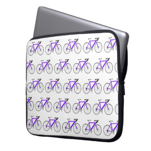 Lila Fahrrad auf Weiß Laptopschutzhülle