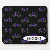 lila Fahrrad des Zykologen auf schwarz Mousepad (Vorne)