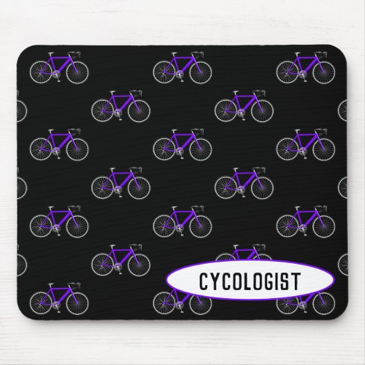 lila Fahrrad des Zykologen auf schwarz Mousepad (Vorne)
