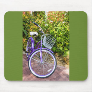 Lila Fahrrad in Shiny Mousepad