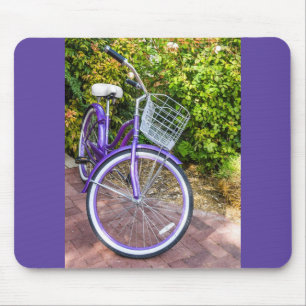Lila Fahrrad in Shiny Mousepad