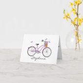 Lila Fahrrad Karte (Gelbe Blume)