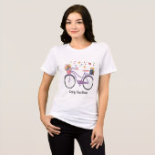 Lila Fahrrad mit Blumen Tri-Blend Shirt (Vorderseite voll)