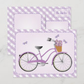 Lila Fahrrad mit Punkten Postkarte (Vorne/Hinten)