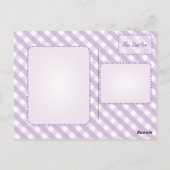 Lila Fahrrad mit Punkten Postkarte (Rückseite)