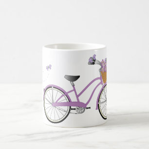 Lila Fahrrad mit Schmetterlingen Kaffeetasse