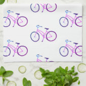 Lila Fahrräder Muster Küchentuch (Gefaltet)