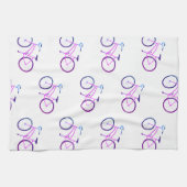 Lila Fahrräder Muster Küchentuch (Horizontal)