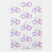 Lila Fahrräder Muster Küchentuch (Vertikal)