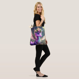 Lila Fairy Dragon (an das Wunderbare glauben) Tasche