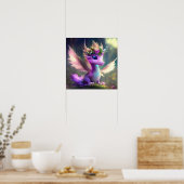 Lila Fairy Dragon Poster (Küche)