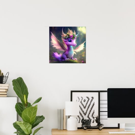 Lila Fairy Dragon Poster (Heimbüro)
