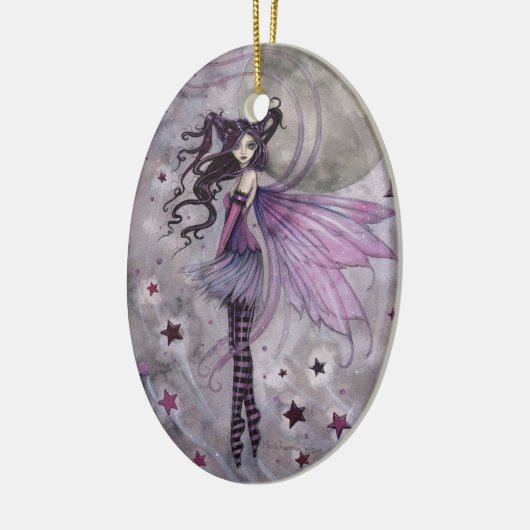 Lila Fairy Fantasy Art von Molly Harrison Keramikornament (Links)