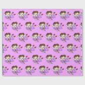 Lila Fairy Flying Gift Wrap Geschenkpapier (Flach)