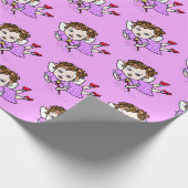 Lila Fairy Flying Gift Wrap Geschenkpapier (Ecke)