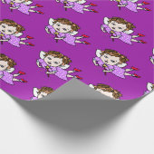 Lila Fairy Flying Gift Wrap Geschenkpapier (Ecke)