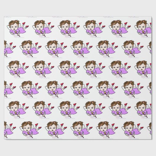 Lila Fairy Flying Gift Wrap Geschenkpapier (Flach)