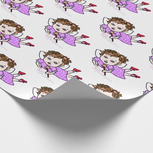 Lila Fairy Flying Gift Wrap Geschenkpapier (Ecke)