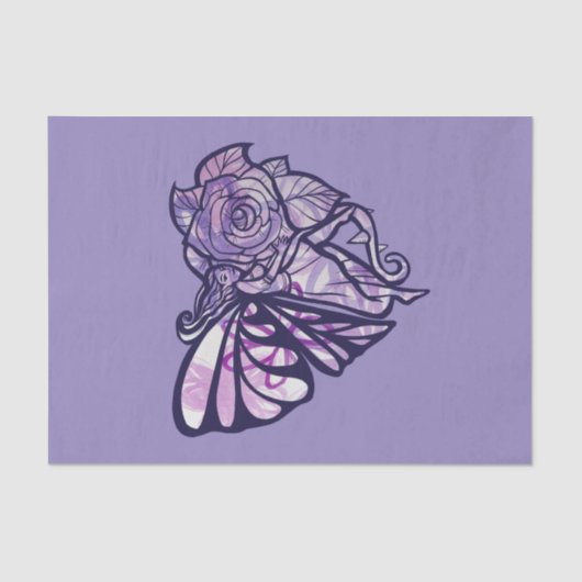 Lila Fairy Garden Rose Gartengarten Seidenpapier (Vorderseite)