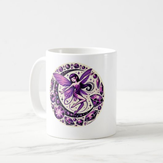 Lila Fairy Illustration Kaffeetasse (Vorderseite Links)