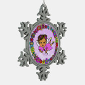 Lila Fairy mit Wand Schneeflocken Zinn-Ornament (Links)