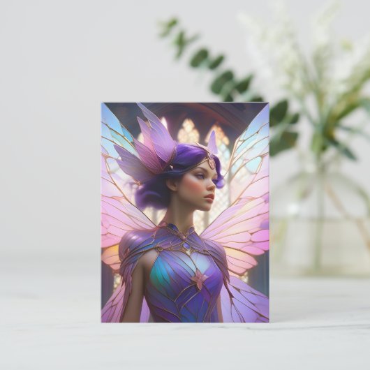 Lila Fairy Postkarte (Stehend Vorderseite)
