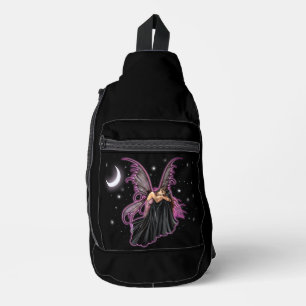 Lila Fairy Print Cut Nähtasche Crossbody Bag