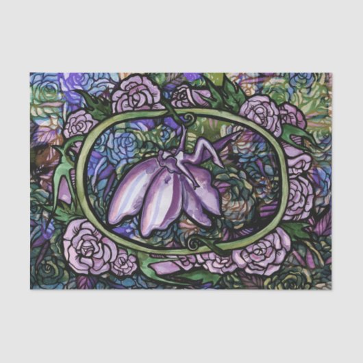 Lila Fairy Rose Garden Gardene Rose Seidenpapier (Vorderseite)