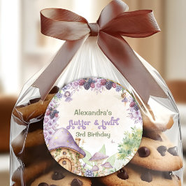 Lila Fairy Third Berry 3. Geburtstag Runder Aufkleber