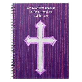 Lila Faith Cross Bible Verse Journal Notizblock