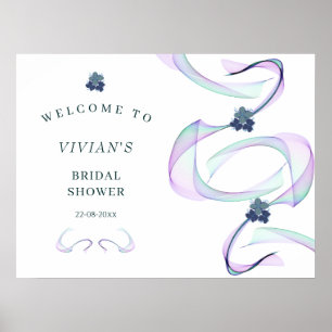 Lila Faith Floral Brautparty Willkommen Poster