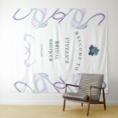 Lila Faith Floral Brautparty Willkommen Wandteppich (Beispiel (Horizontal))