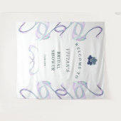 Lila Faith Floral Brautparty Willkommen Wandteppich (Vorderseite (Horizontal))