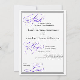 Lila Faith Hope Liebe Skript Hochzeit Einladung