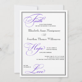 Lila Faith Hope Liebe Skript Hochzeit Einladung