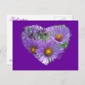 Lila Fall Asters-Wildblume-Matching-Elemente Postkarte (Vorne/Hinten)