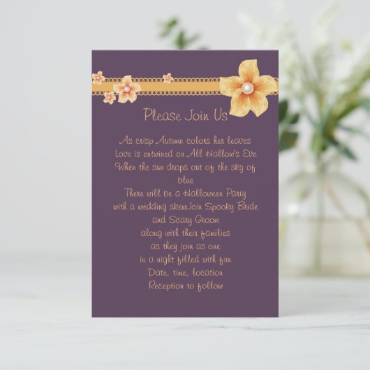 Lila Fall Einladung (Stehend Vorderseite)