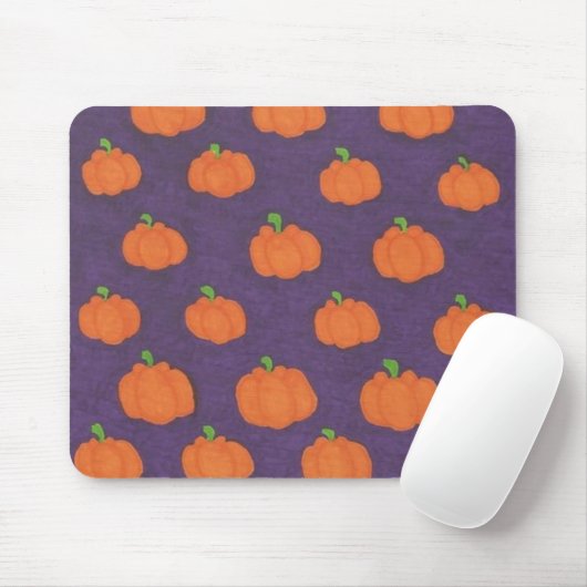 Lila Fall Pumpkin Pattern Mousepad (Mit Mouse)