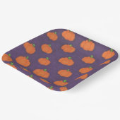 Lila Fall Pumpkin Pattern Pappteller (Gewinkelt)