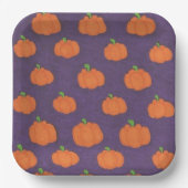 Lila Fall Pumpkin Pattern Pappteller (Vorderseite)