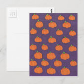 Lila Fall Pumpkin Pattern Postkarte (Vorne/Hinten)