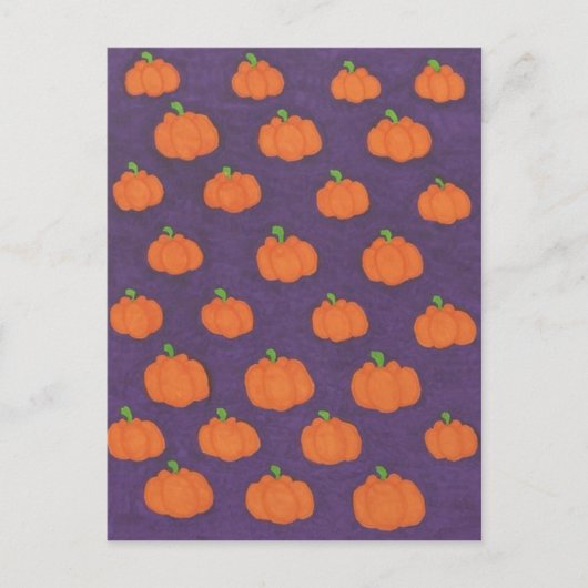 Lila Fall Pumpkin Pattern Postkarte (Vorderseite)