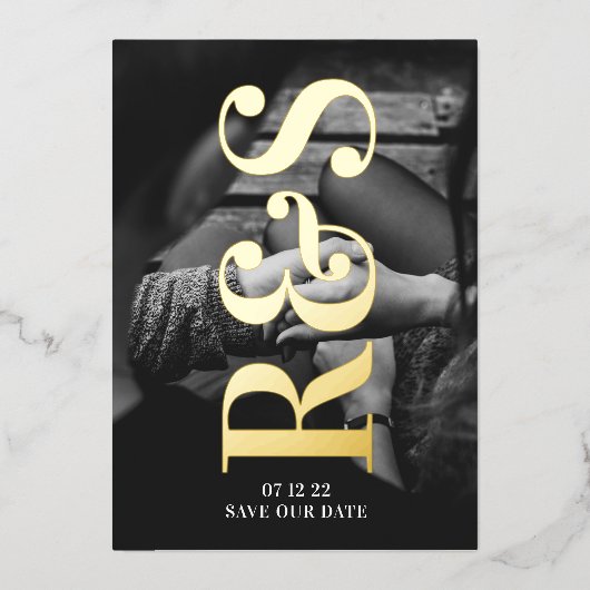 Lila Fall Save the Date Folieneinladung (Vorderseite)