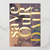 Lila Fall Save the Date Folieneinladung (Vorderseite)