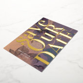 Lila Fall Save the Date Folieneinladung (Gedreht)