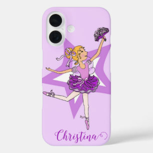Lila Fall von Girls ballerina blonde iPhone 16 Hülle
