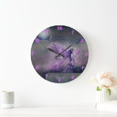 Lila Fantasie Kunst-Uhr Große Wanduhr (Zuhause)