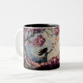 Lila Fantasie Zweifarbige Tasse (Vorderseite Links)