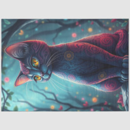 Lila Fantasiekatze Seidenpapier