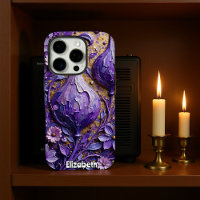 Lila Fantasy-Blume mit Goldtextur